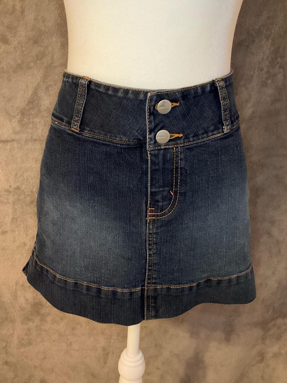 Vintage Y2K denim ruffled pleated Jordache mini skirt